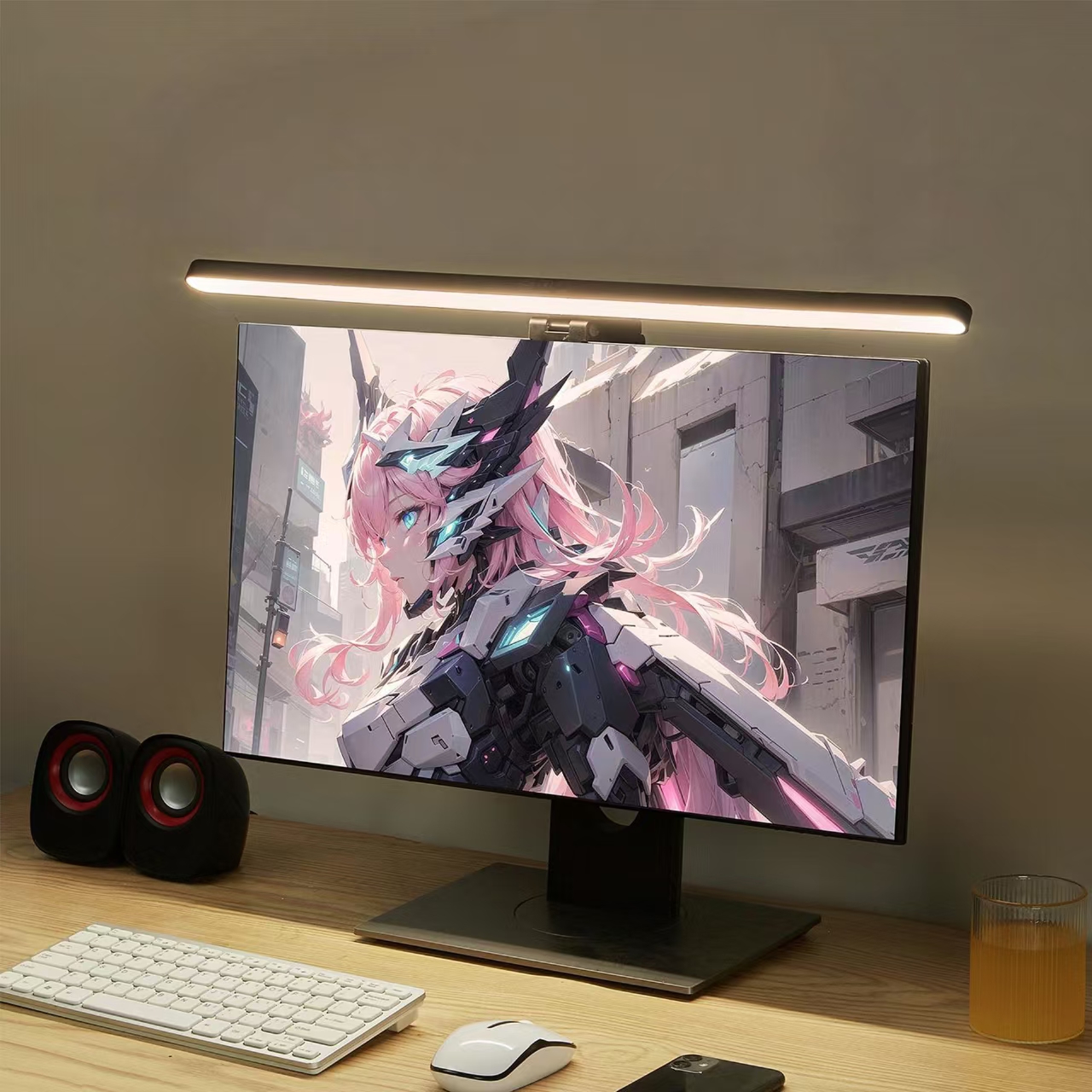 Gaming Accessories For Bedroom - LED Monitor Light Hanging Desk Lamp