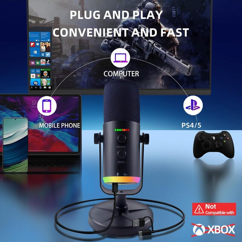 Gaming Accessories Ps5 - USB/XLR Dual-Mode Dynamic Gaming Microphone, compatible